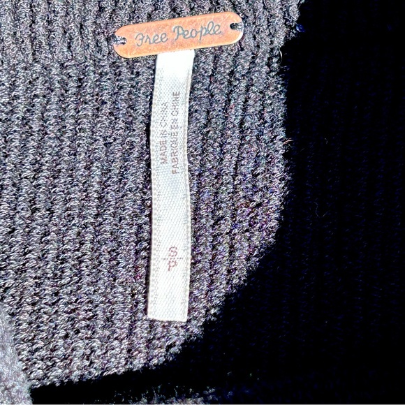 Free People Tunic Womens Medium Black Ottoman Oversized Sleeveless Mock Neck S - Picture 3 of 5